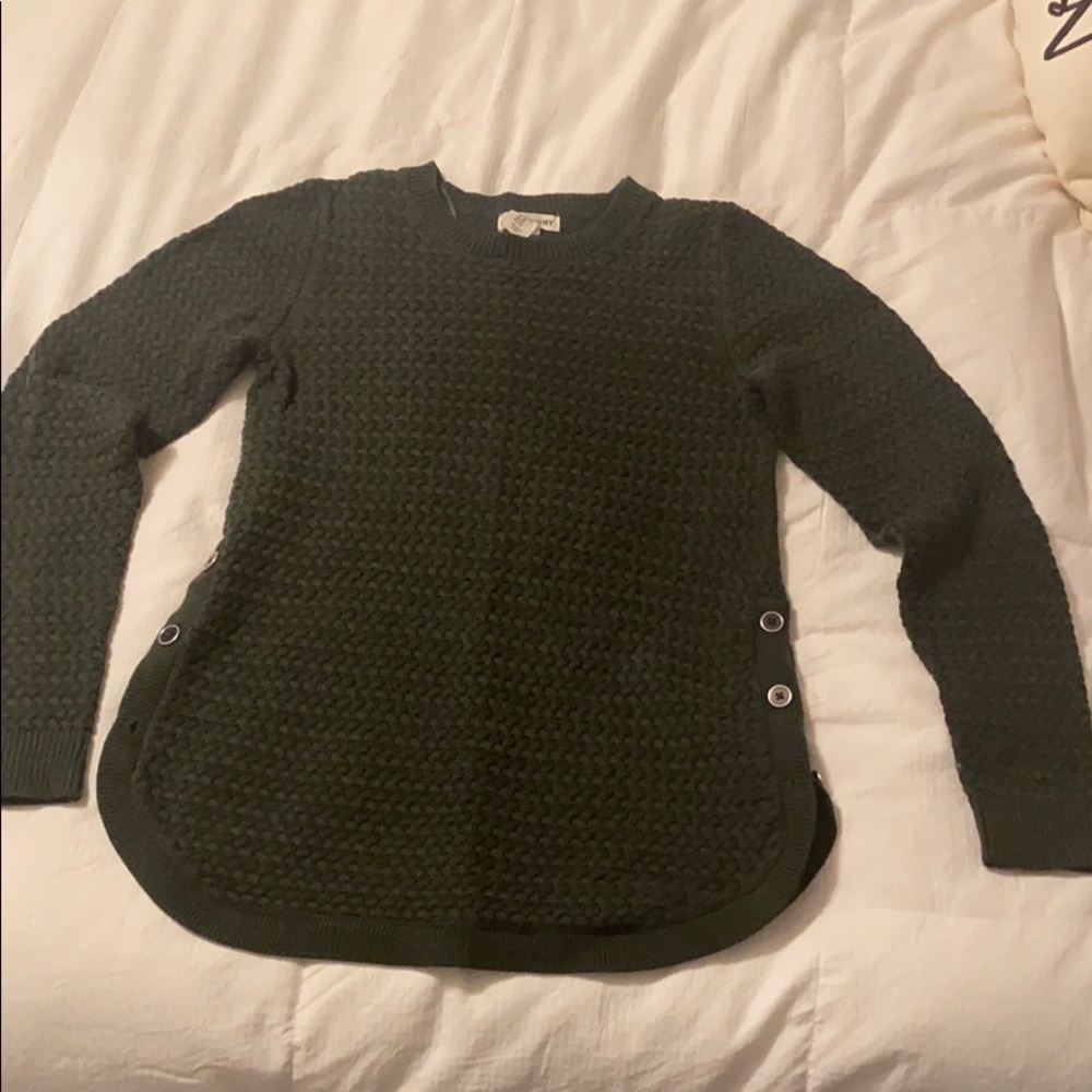 Deep Forest Green Woven Sweater
